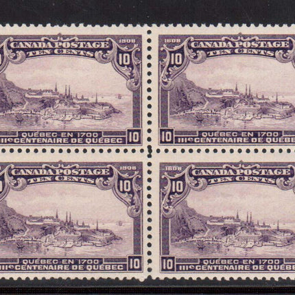 Canada #101 NH Mint Block **With Certificate**