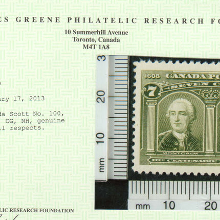 Canada #100 NH Mint truly Superb Gem  **With Certificate**