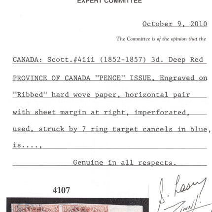 Canada #4iii VF Used Horizontal Pair **With Cert.**