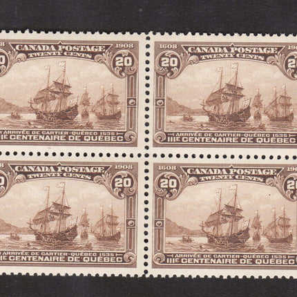 Canada #103 XF/NH Gem Block  **With Certificate**
