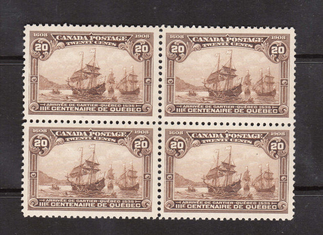 Canada #103 XF/NH Gem Block  **With Certificate**