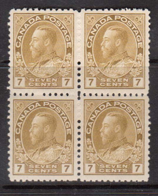 Canada #113b XF Mint Block **With Certificate**