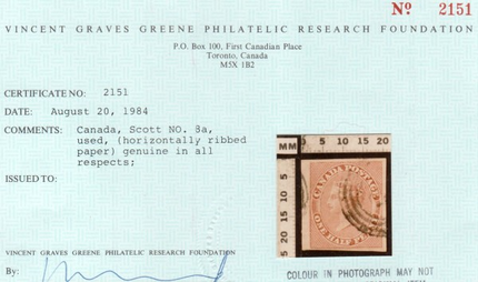 Canada #8a VF Used **With Certificate**