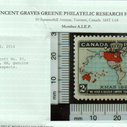 Canada #85 NH Mint Superb Gem **With Certificate**