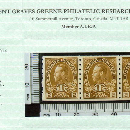 Canada #MR7iii VF/NH Coil Strip Of Four **With Certificate**