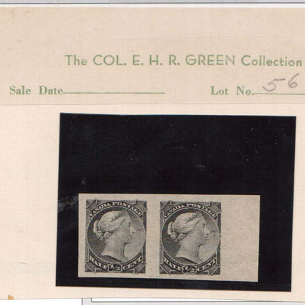 Canada #34a XF Mint Imperf Pair **With Certificate**