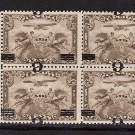 Canada #C3a Mint Rare Block  **With Certificate**
