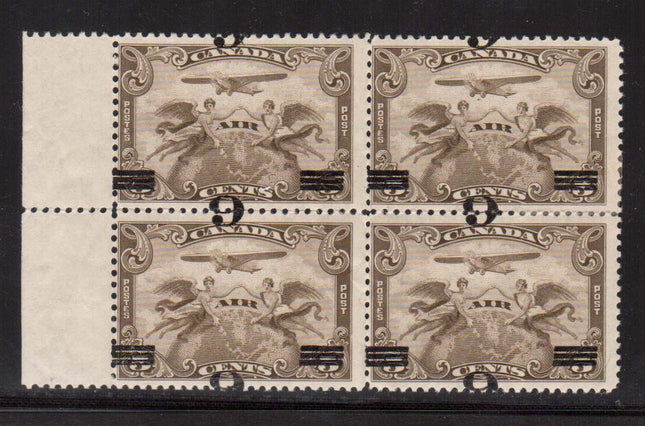 Canada #C3a Mint Rare Block  **With Certificate**