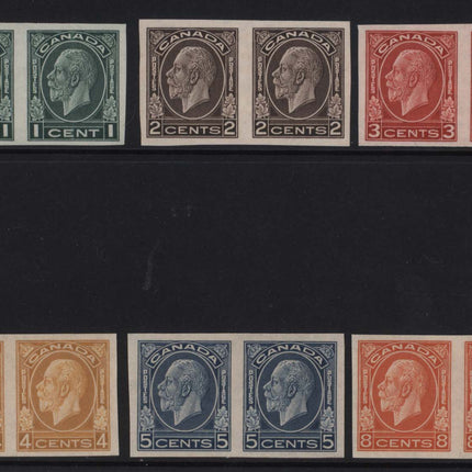 Canada #195a - #200a XF/NH Imperf Pair Set