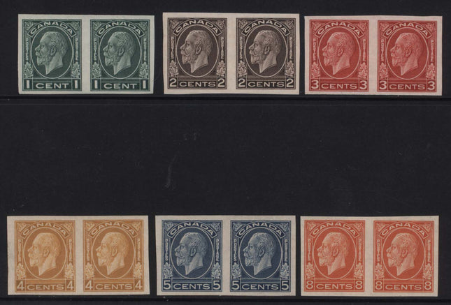 Canada #195a - #200a XF/NH Imperf Pair Set