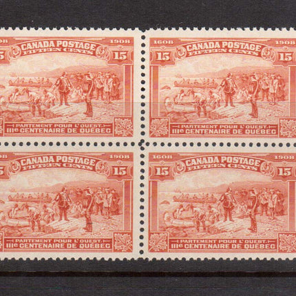 Canada #102 XF/NH Block **With Certificate**