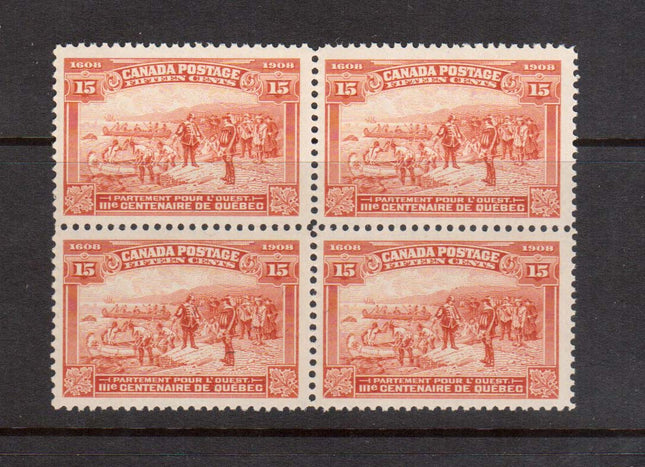 Canada #102 XF/NH Block **With Certificate**