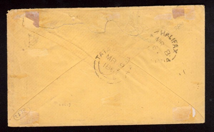 Nova Scotia #9b VF Cover Bisect On Cover From Halifax **With Cert.**