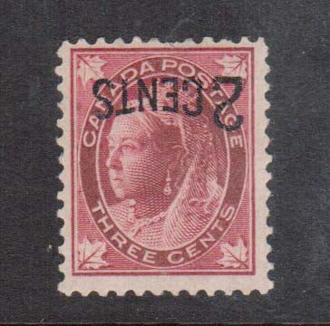 Canada #87 (SG #171a) Mint Inverted Surcharge **With Certificate**