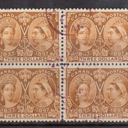 Canada #63 VF Used Block With Neat Magenta CDS Cancels