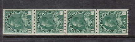 Canada #123 VF+/NH Coil Strip Of Four **With Certificate**