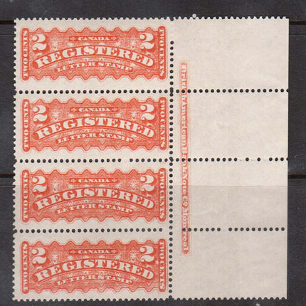 Canada #F1 VF/NH With Full BABN Imprint **With Cert.**