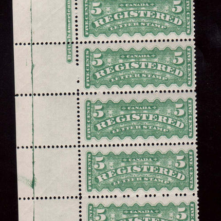 Canada #F2 VF/NH Imprint Strip Of Six **With Certificate**