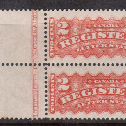 Canada #F1b Mint Imprint Pair **With Certificate**