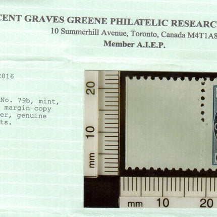 Canada #79b XF/NH Gem Margin Copy **With Certificate**