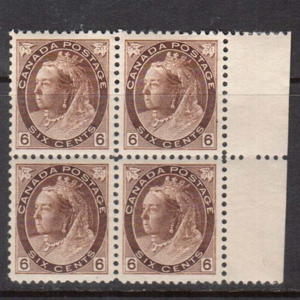 Canada #80 XF/NH Margin Block **With Certificate**