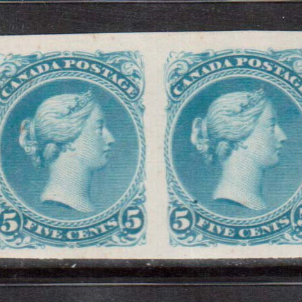 Canada #26TC XF Trial Color Plate Proof Pair In Azure Blue **With Cert.**