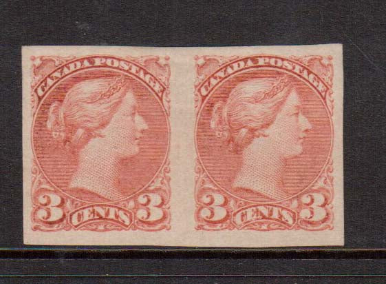 Canada #41v XF Mint Imperf Pair **With Certificate**