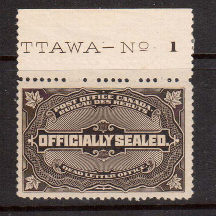 Canada #OX4 VF/NH Plate #1 Single **With Certificate**