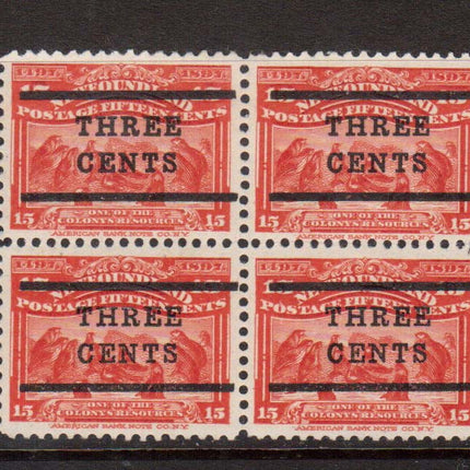 Newfoundland #128 VF Mint Block **With Certificate**