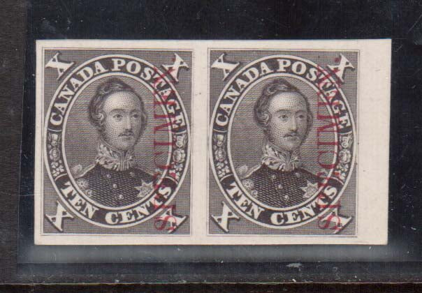 Canada #16Pi XF Proof Pair In Issued Color India On Card