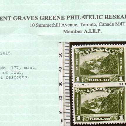 Canada #177 VF/NH Block **With Certificate**