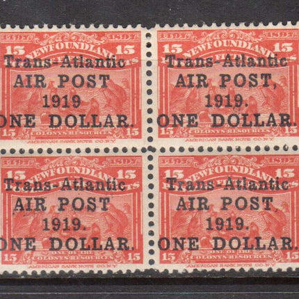 Newfoundland #C2 #C2a #C2b #C2ii VF/NH Rare Block With Four Varieties