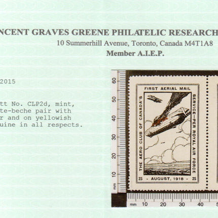 Canada #CLP2d XF/NH Tete Beche Pair With Wide Gutter **With Cert.**
