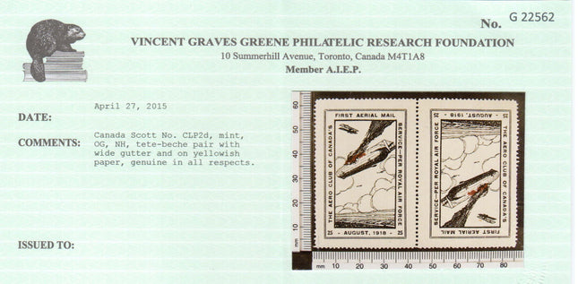 Canada #CLP2d XF/NH Tete Beche Pair With Wide Gutter **With Cert.**