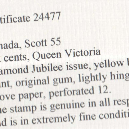 Canada #55 XF Mint Jumbo **With Certificate**