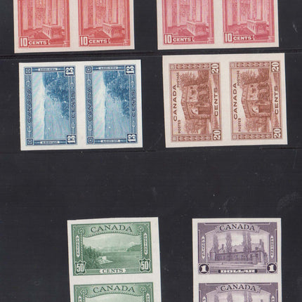 Canada #241b - #245b XF/NH Imperf Pair Set Including #241c