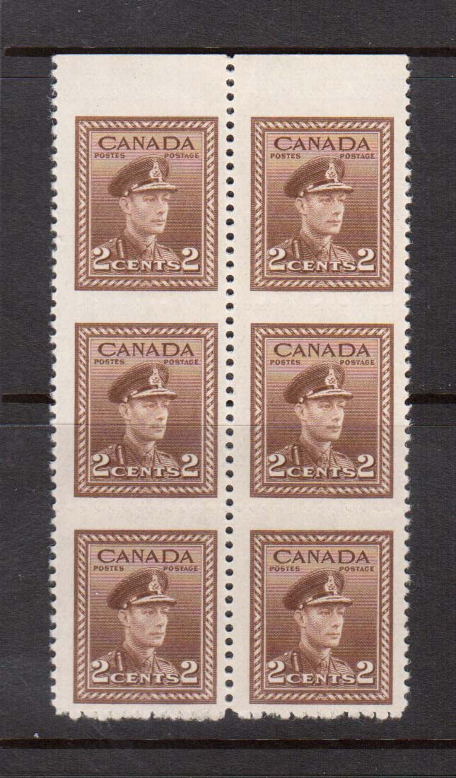Canada #250d VF/NH Block Of Six **With Certificate**