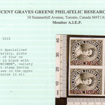 Canada #9TCi XF Proof Block On India Paper **With Certificate**