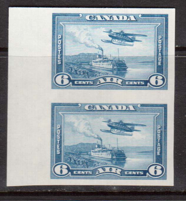 Canada #C6a XF/NH Imperf Pair **With Certificate**