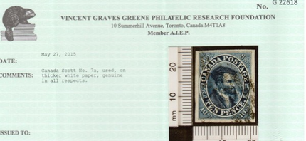 Canada #7a XF Used Choice Gem **With Certificate**