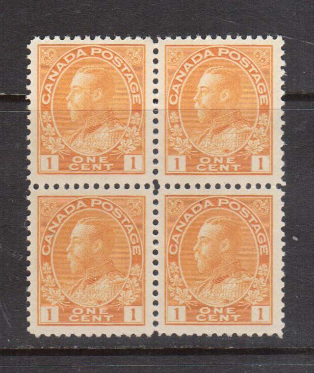 Canada #105d XF/NH Gem Block **With Certificate**