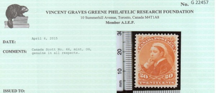 Canada #46 XF Mint **With Certificate**