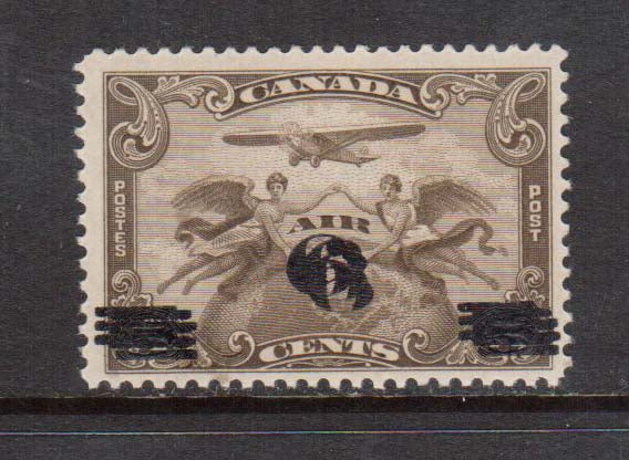 Canada #C3c VF/NH Triple Surcharge Variety **With Cert.**