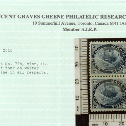 Canada #79b XF/NH Block **With Certificate**