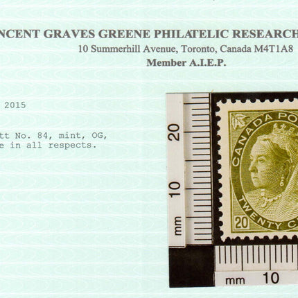 Canada #84 VF/NH Margin Copy **With Certificate**