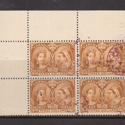 Canada #63 VF Used Upper Left Margin Block