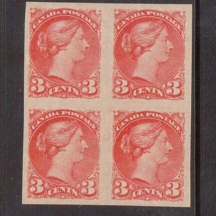 Canada #41b XF/NH Imperf Block **With Certificate**