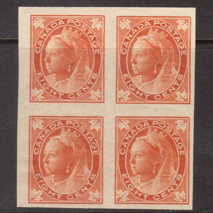 Canada #72a VF Mint Imperf Block **With Certificate**