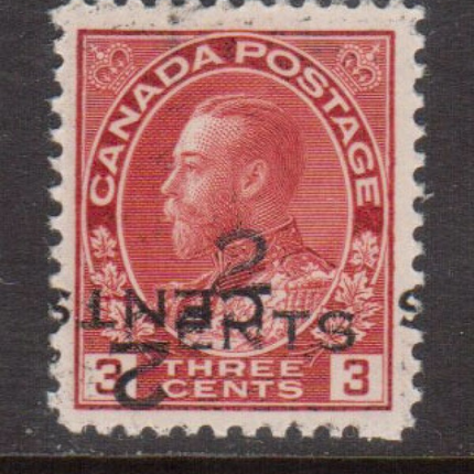 Canada #140c VF/NH Double Surcharge **With Certificate**