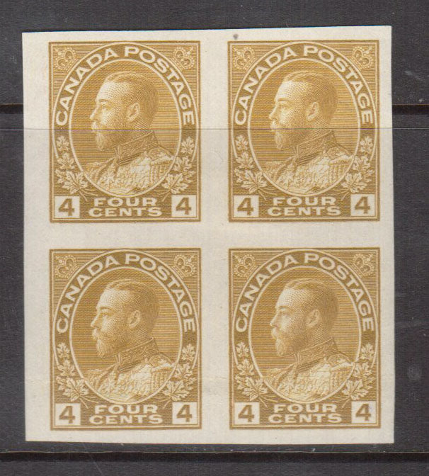 Canada #110a XF Mint Imperforate Block